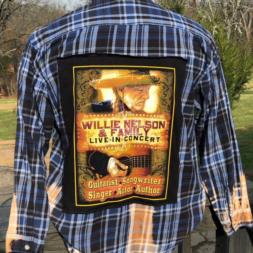 Vintage Flannel “Willie Nelson” One of a kind.